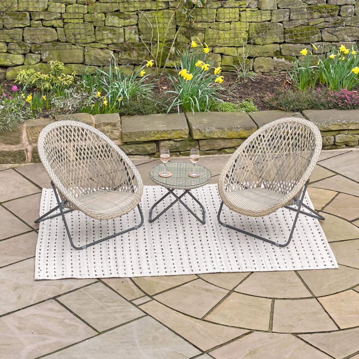 Pacific Lifestyle Tobs Outdoor Grey Foldable Loungers Set