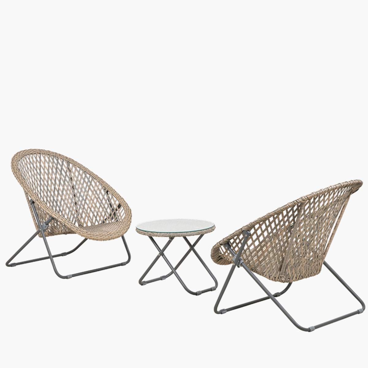 Pacific Lifestyle Tobs Outdoor Grey Foldable Loungers Set