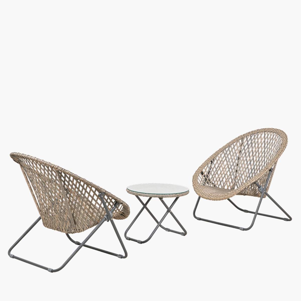 Pacific Lifestyle Tobs Outdoor Grey Foldable Loungers Set