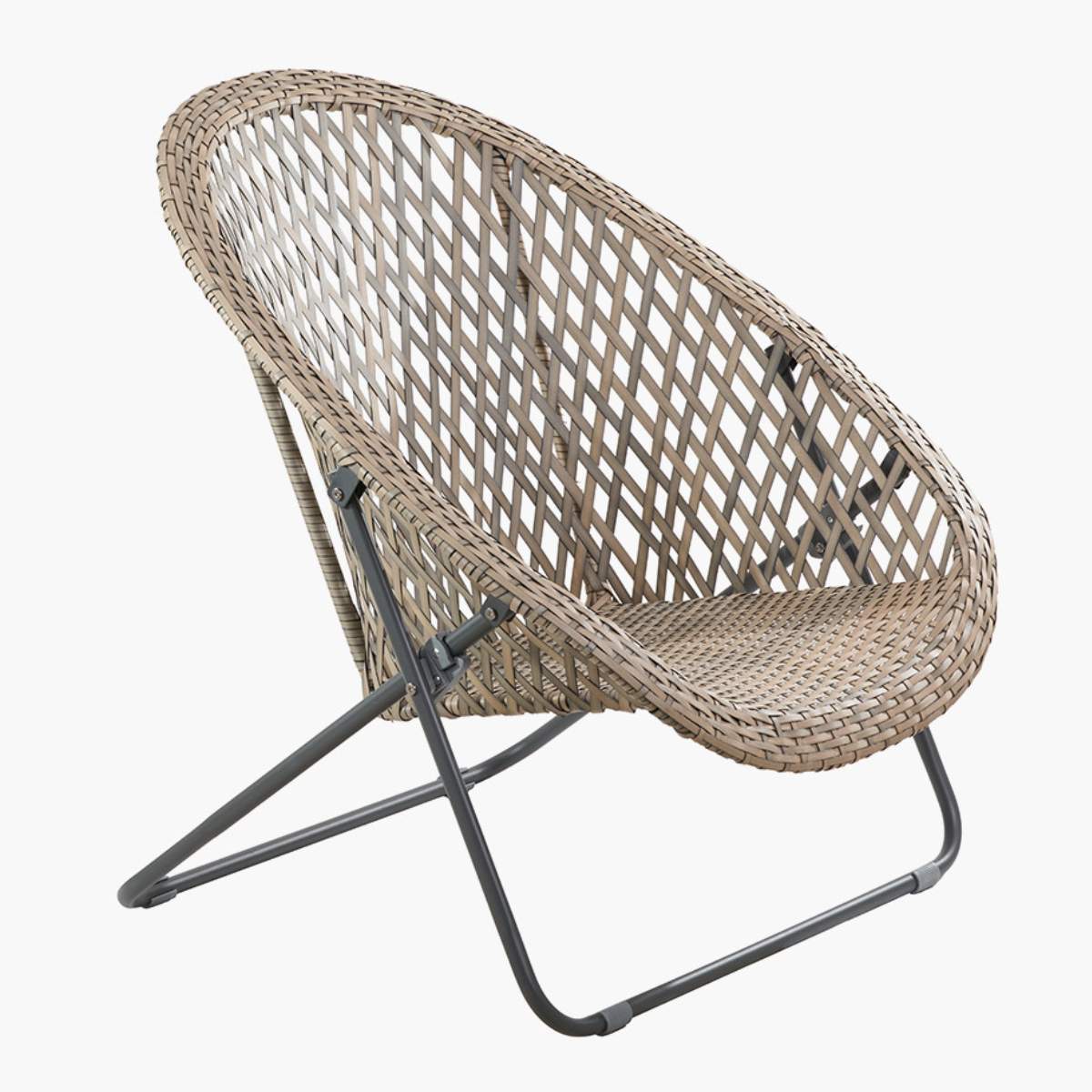 Pacific Lifestyle Tobs Outdoor Grey Foldable Loungers Set with Oval Table