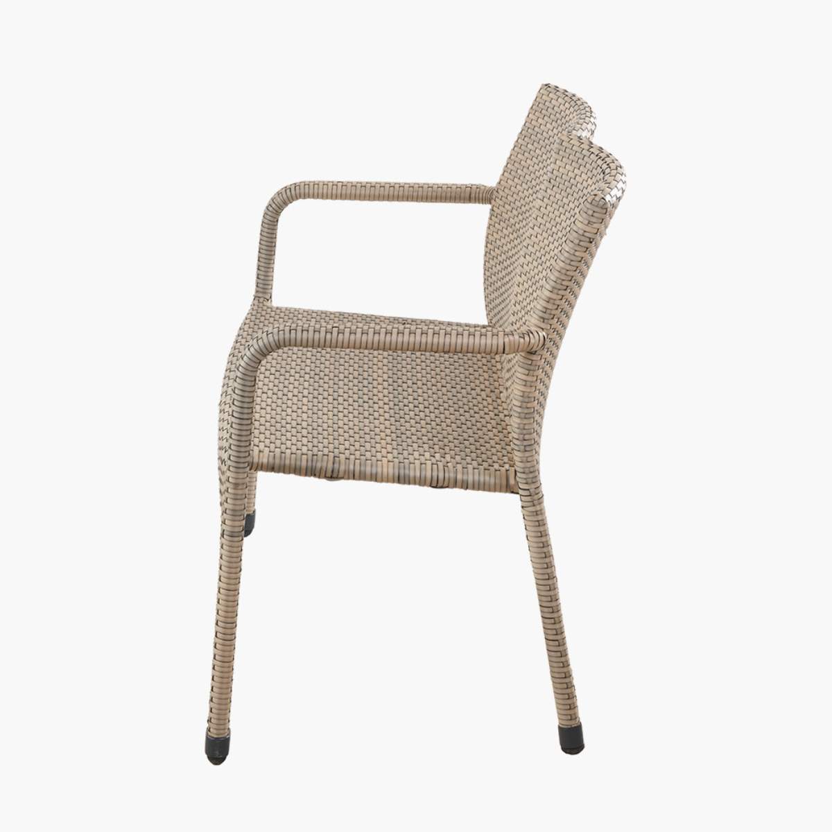 Pacific Lifestyle Tobs Outdoor Grey Synthetic Rattan Bench & Two Armchairs Bistro Set