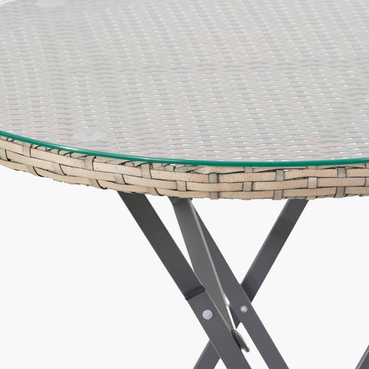Pacific Lifestyle Tobs Outdoor Grey Synthetic Rattan Bench & Two Armchairs Bistro Set