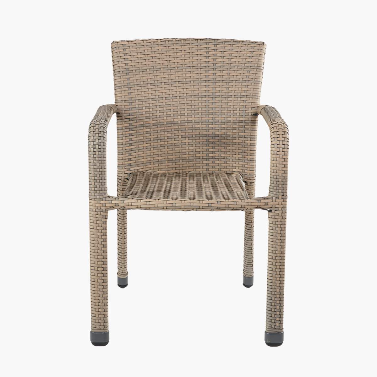 Pacific Lifestyle Tobs Outdoor Grey Synthetic Rattan Bench & Two Armchairs Bistro Set
