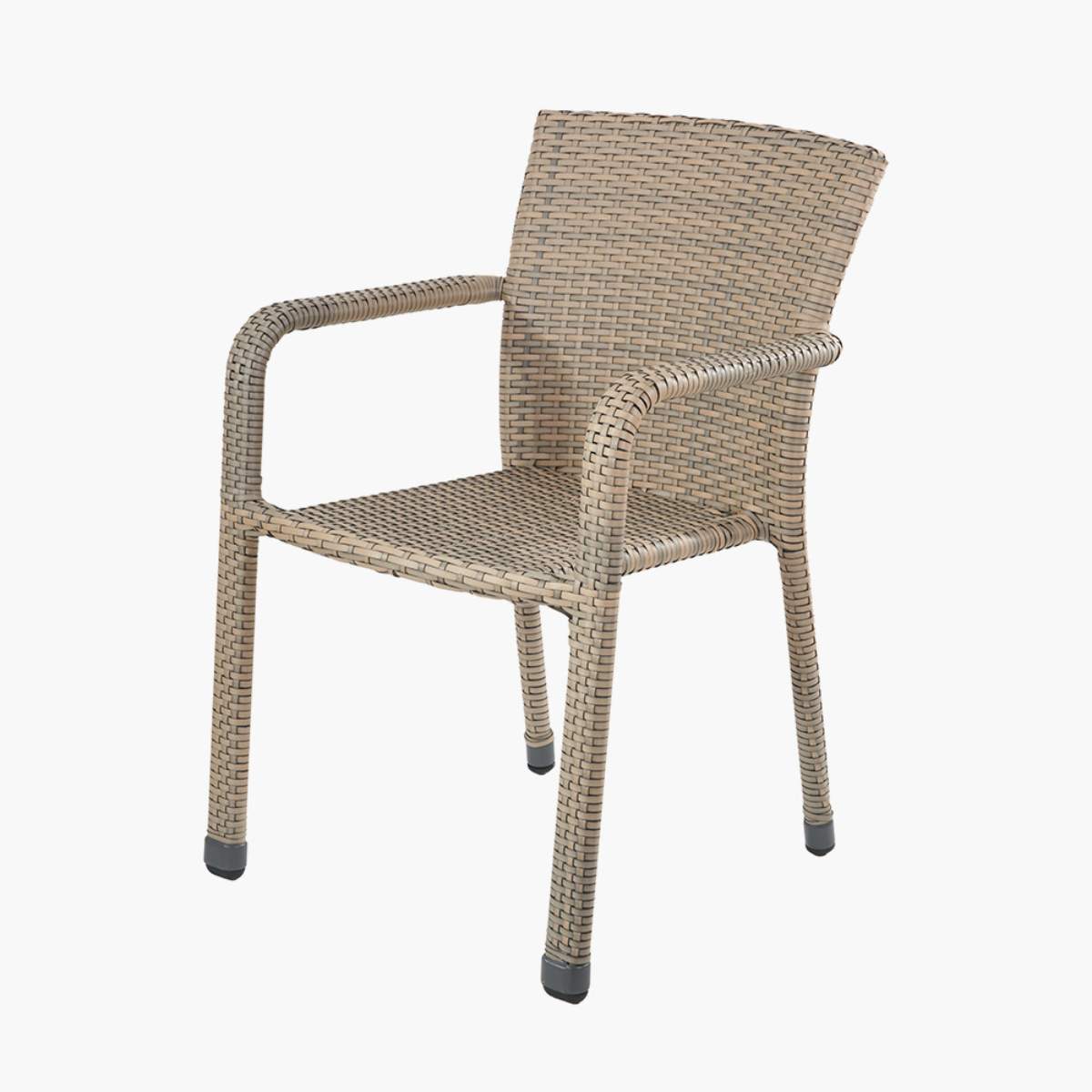 Pacific Lifestyle Tobs Outdoor Grey Synthetic Rattan Bench & Two Armchairs Bistro Set