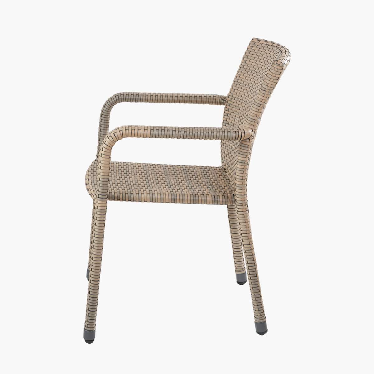 Pacific Lifestyle Tobs Outdoor Grey Synthetic Rattan Bench & Two Armchairs Bistro Set