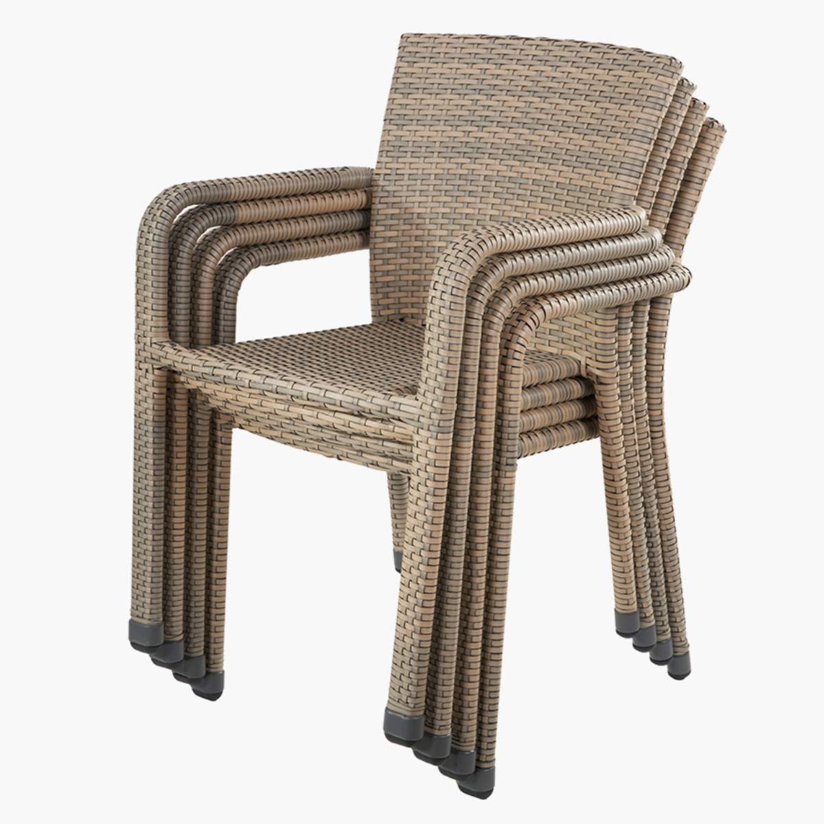 Pacific Lifestyle Tobs Outdoor Grey Synthetic Rattan Stacking Chair