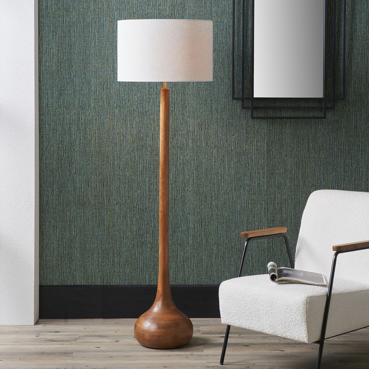 Pacific Lifestyle Toma Oiled Wood Tall Neck Floor Lamp Base