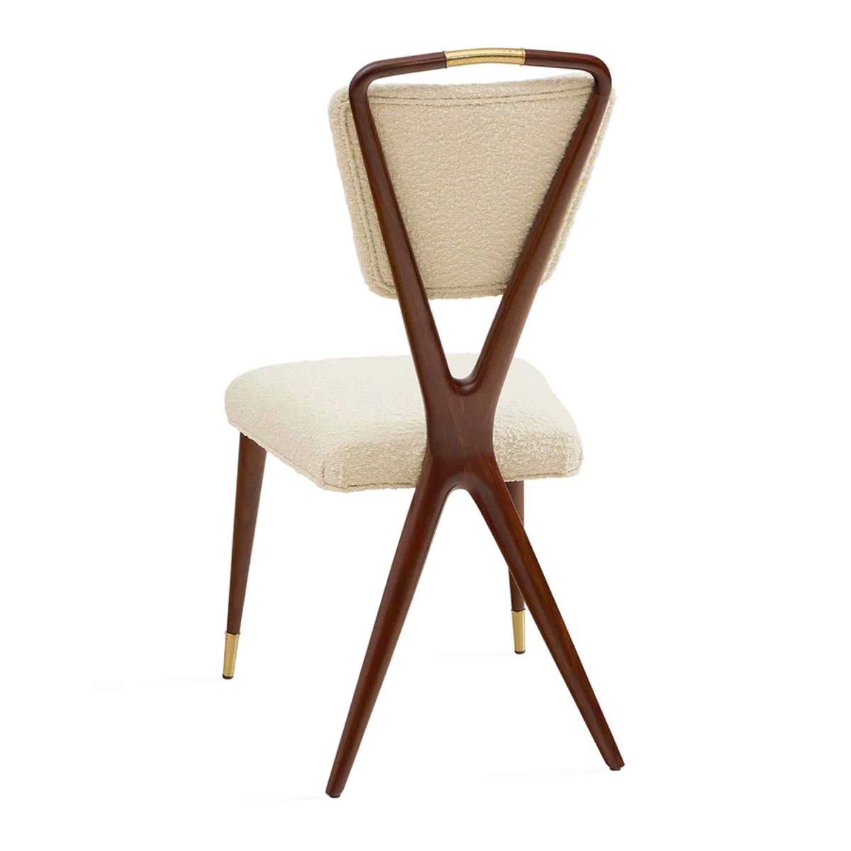 Jonathan Adler Torino Walnut X-Back Dining Chair