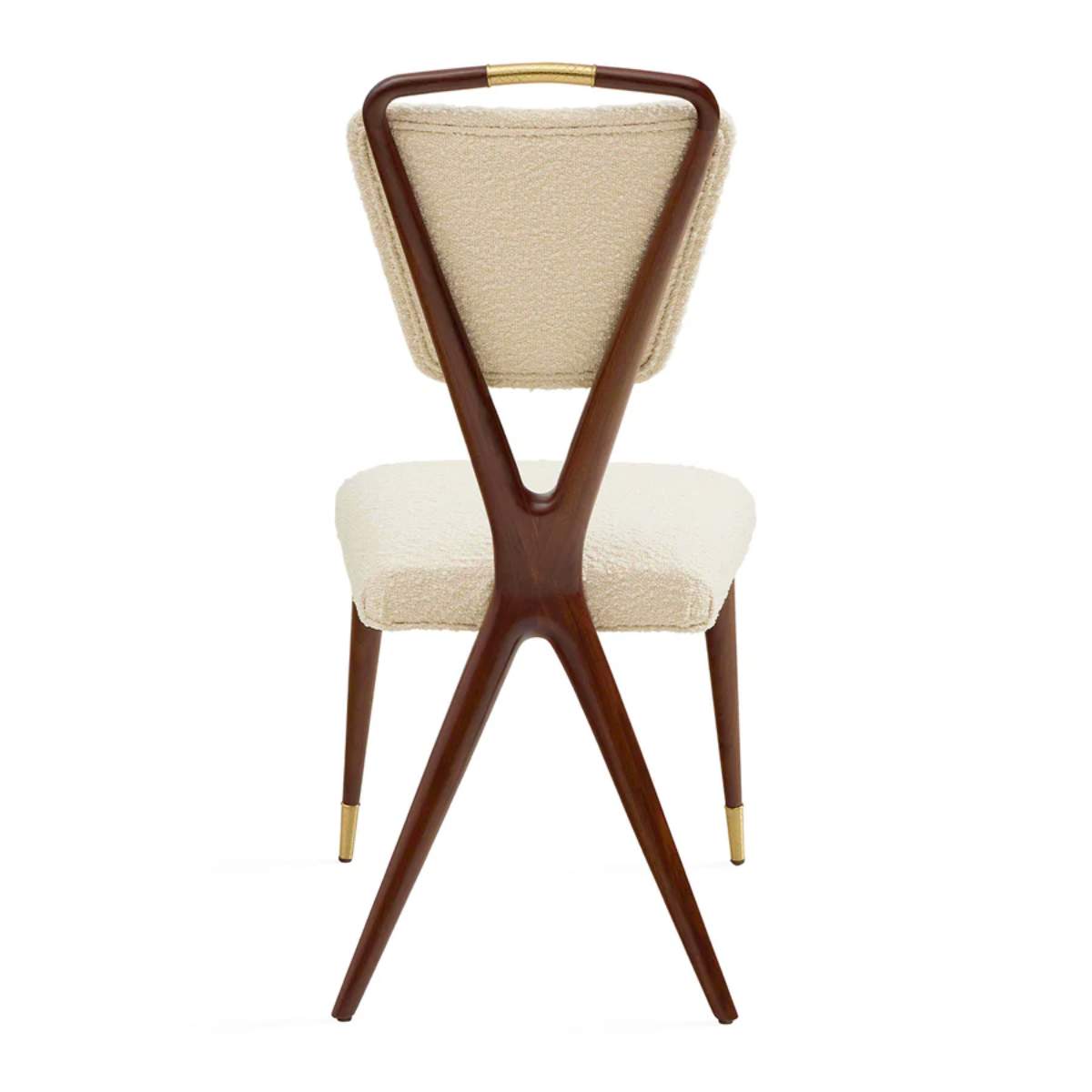 Jonathan Adler Torino Walnut X-Back Dining Chair