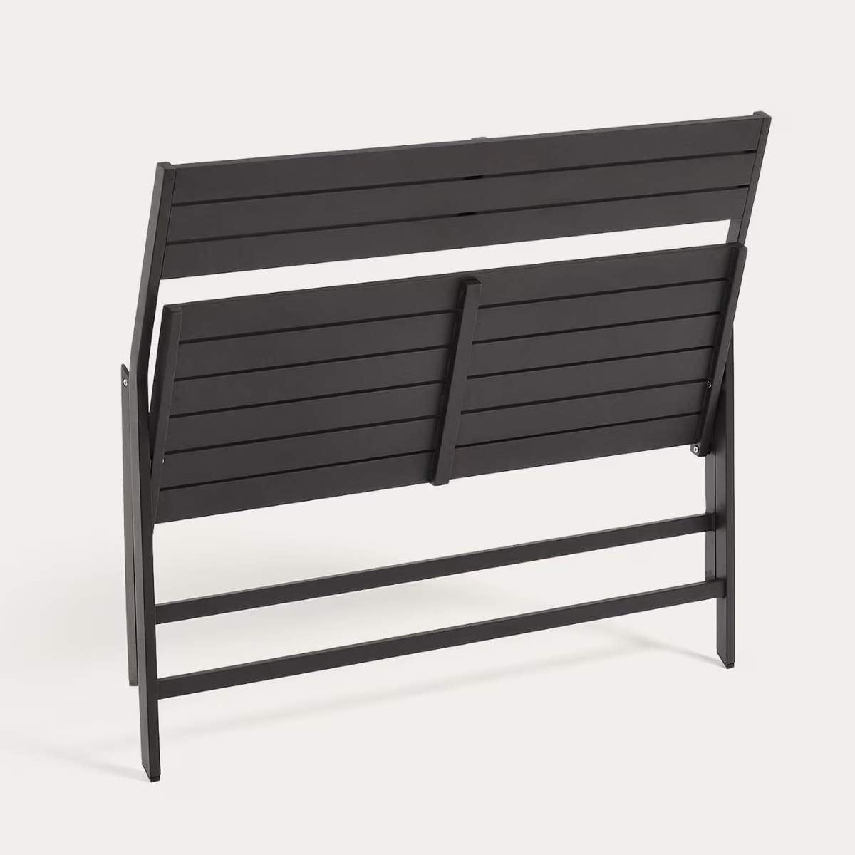 Kave Home Folding outdoor Bench torreta made of aluminum with dark grey finish