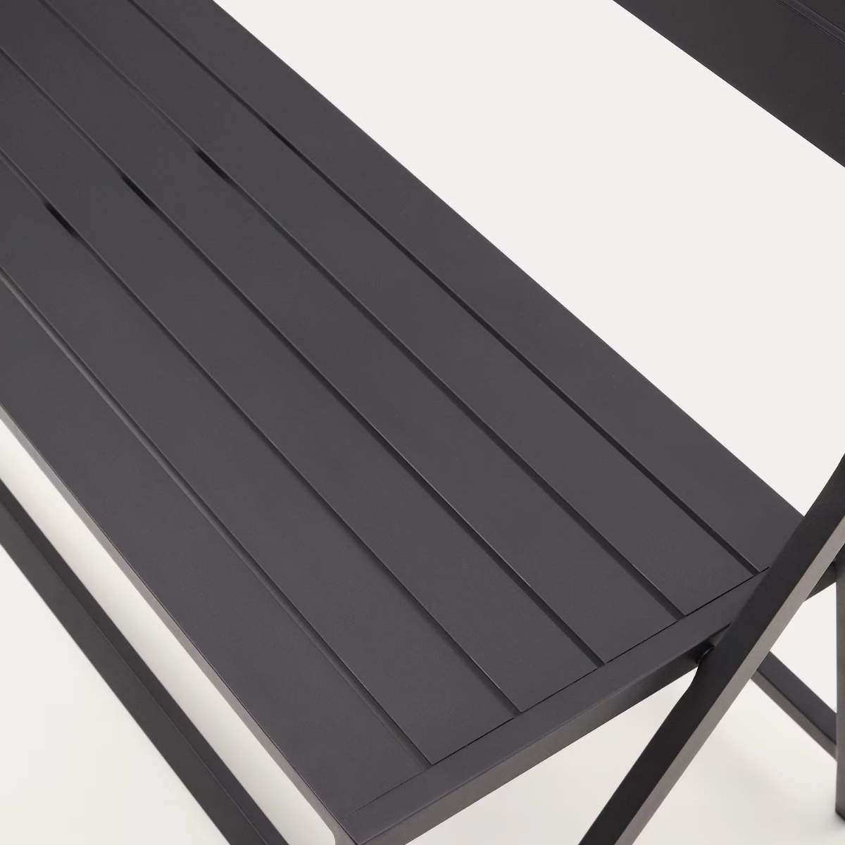 Kave Home Folding outdoor Bench torreta made of aluminum with dark grey finish