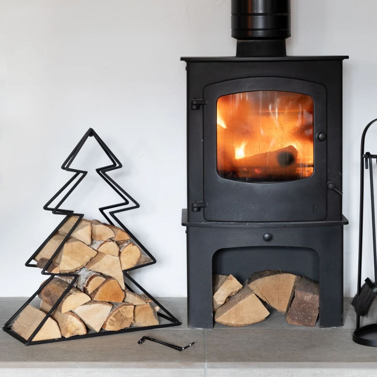 Ivyline Tree Log Holder Black H46cm D43cm