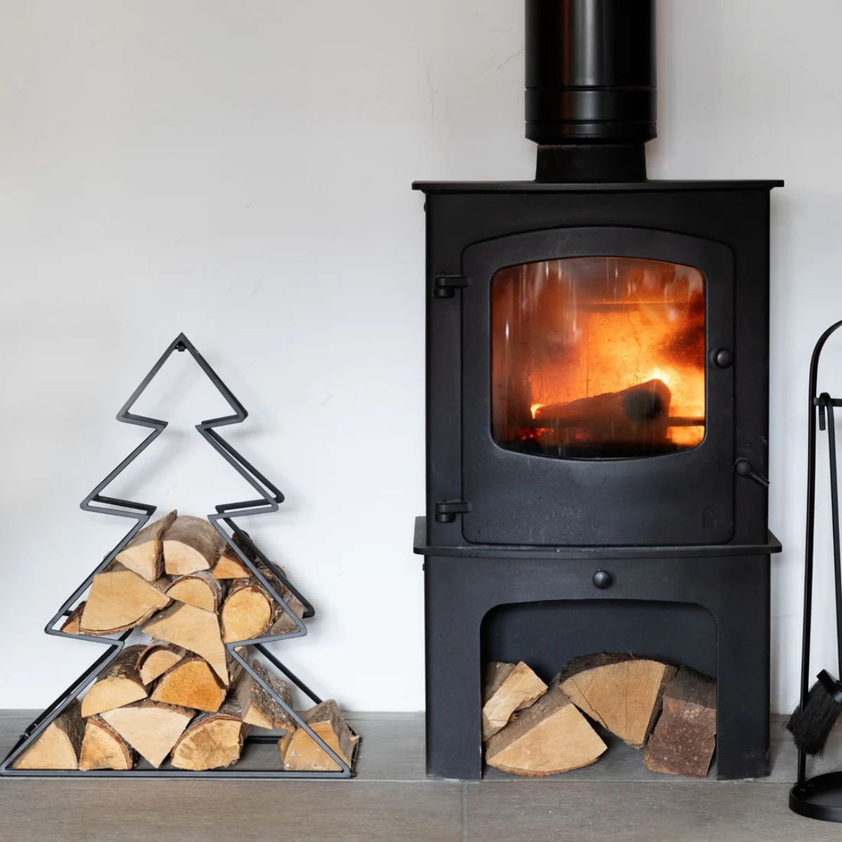 Ivyline Tree Log Holder Black H46cm D43cm