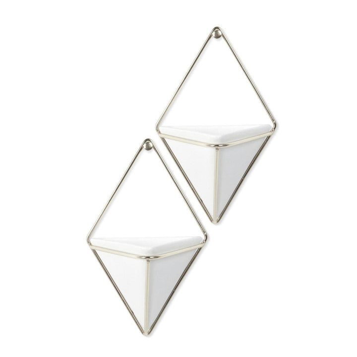 Trigg Small Wall Vessels Set of 2 White/Nickel-Beaumonde
