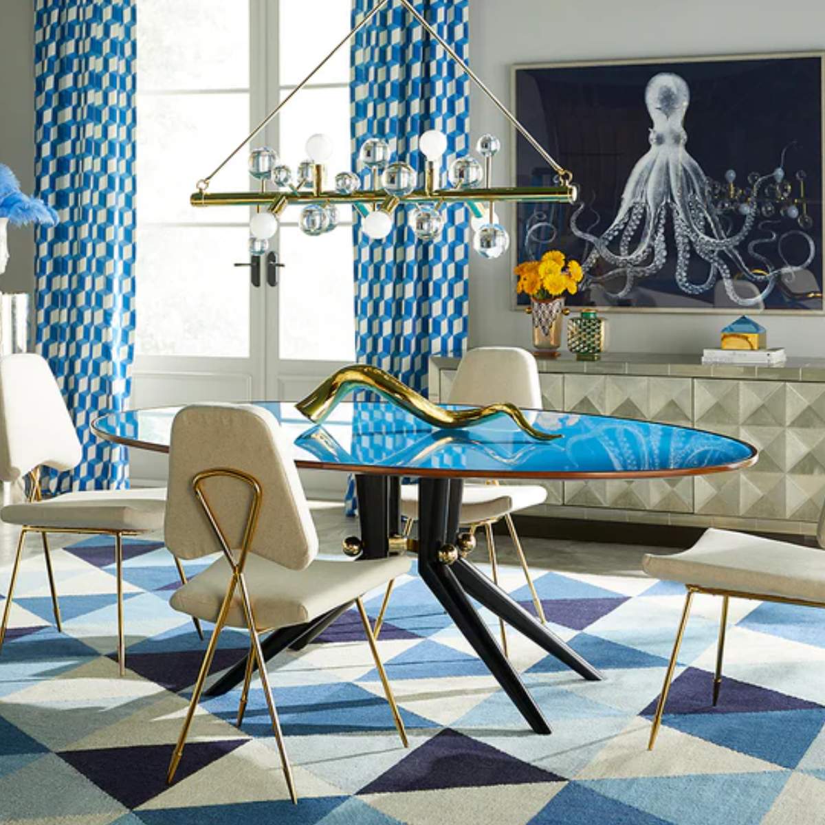 Jonathan Adler Trocadero Dining Table - Turquoise