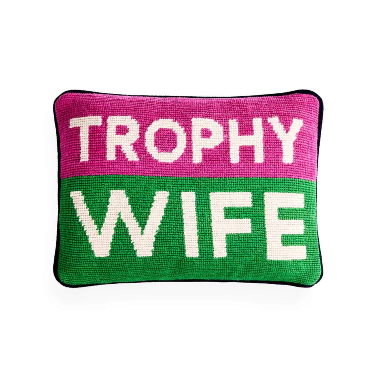 Jonathan Adler Trophy Wife Needlepoint Cushion