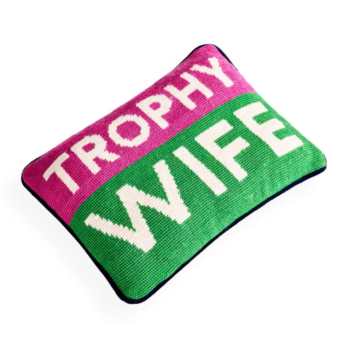 Jonathan Adler Trophy Wife Needlepoint Cushion
