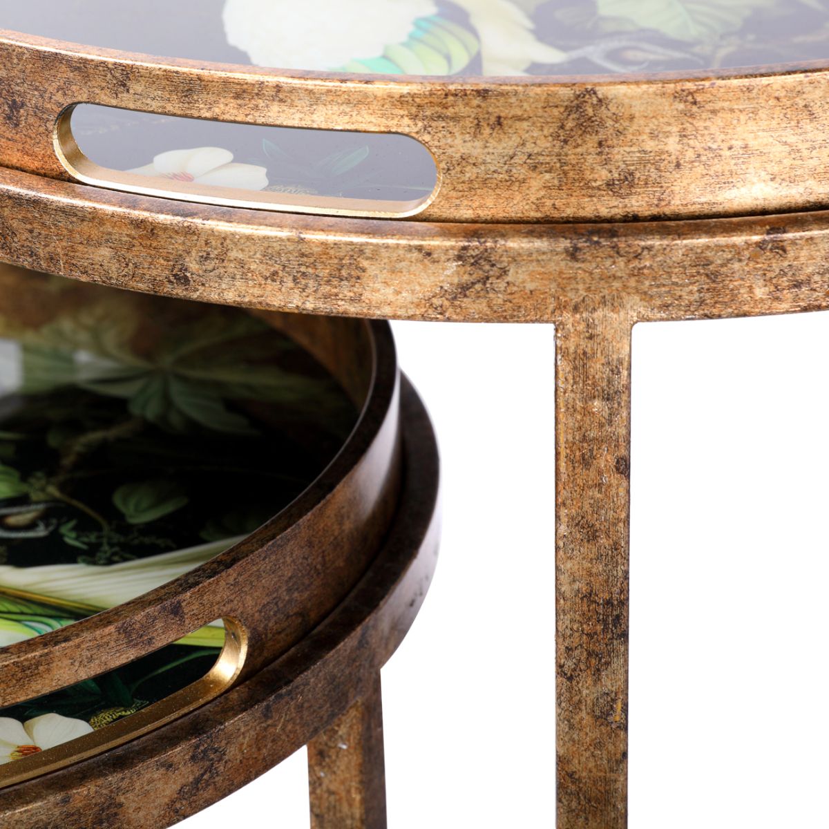 Libra Interiors Tropical Birds Set Of 2 Side Tray Tables