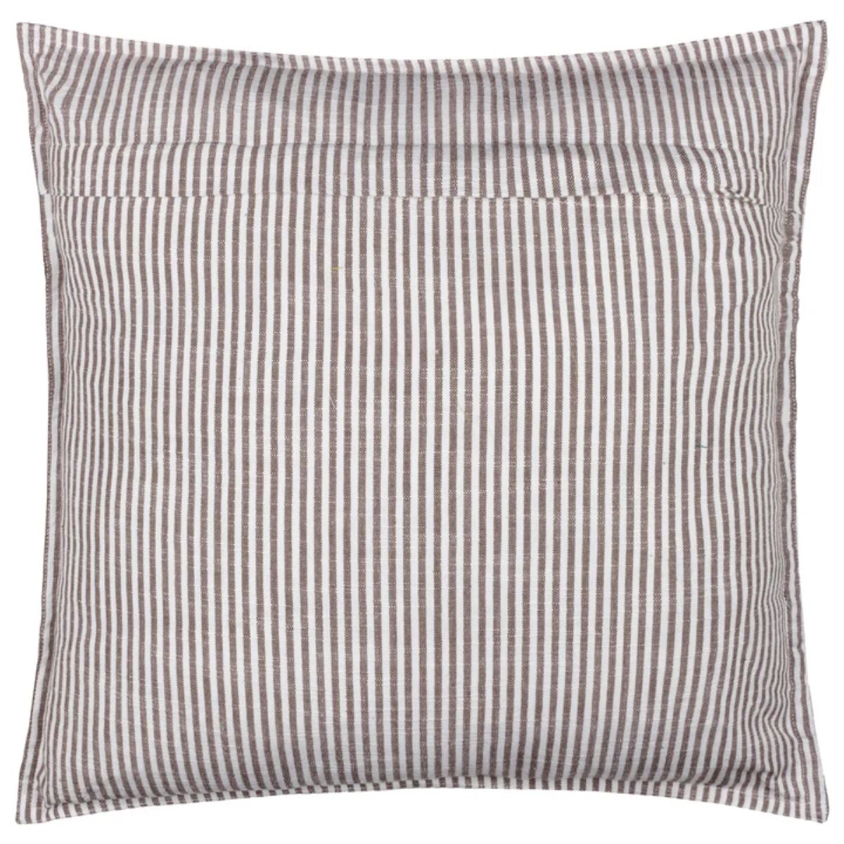 Riva Home Truro Striped 100% Cotton Cushion Chocolate