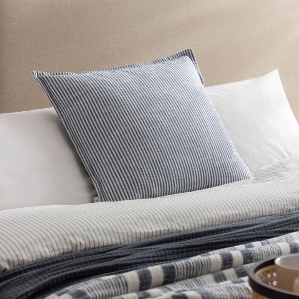 Riva Home Truro Striped 100% Cotton Cushion Skyline