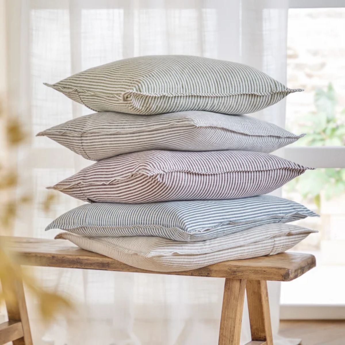 Riva Home Truro Striped 100% Cotton Cushion Skyline
