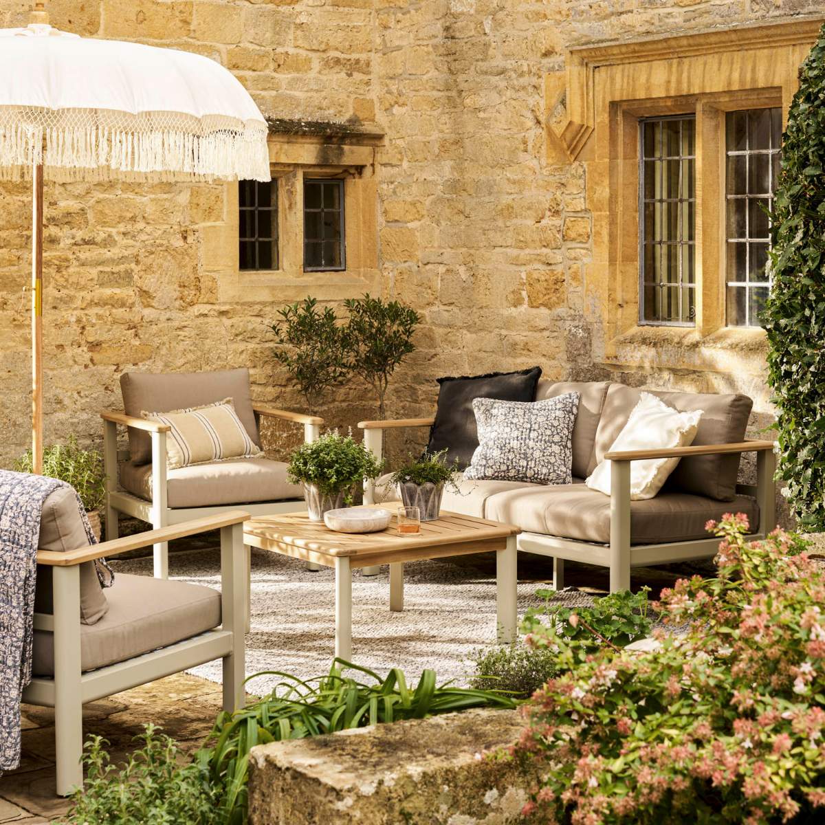 Garden Trading Tuffley 2 Seater Sofa Set Natural