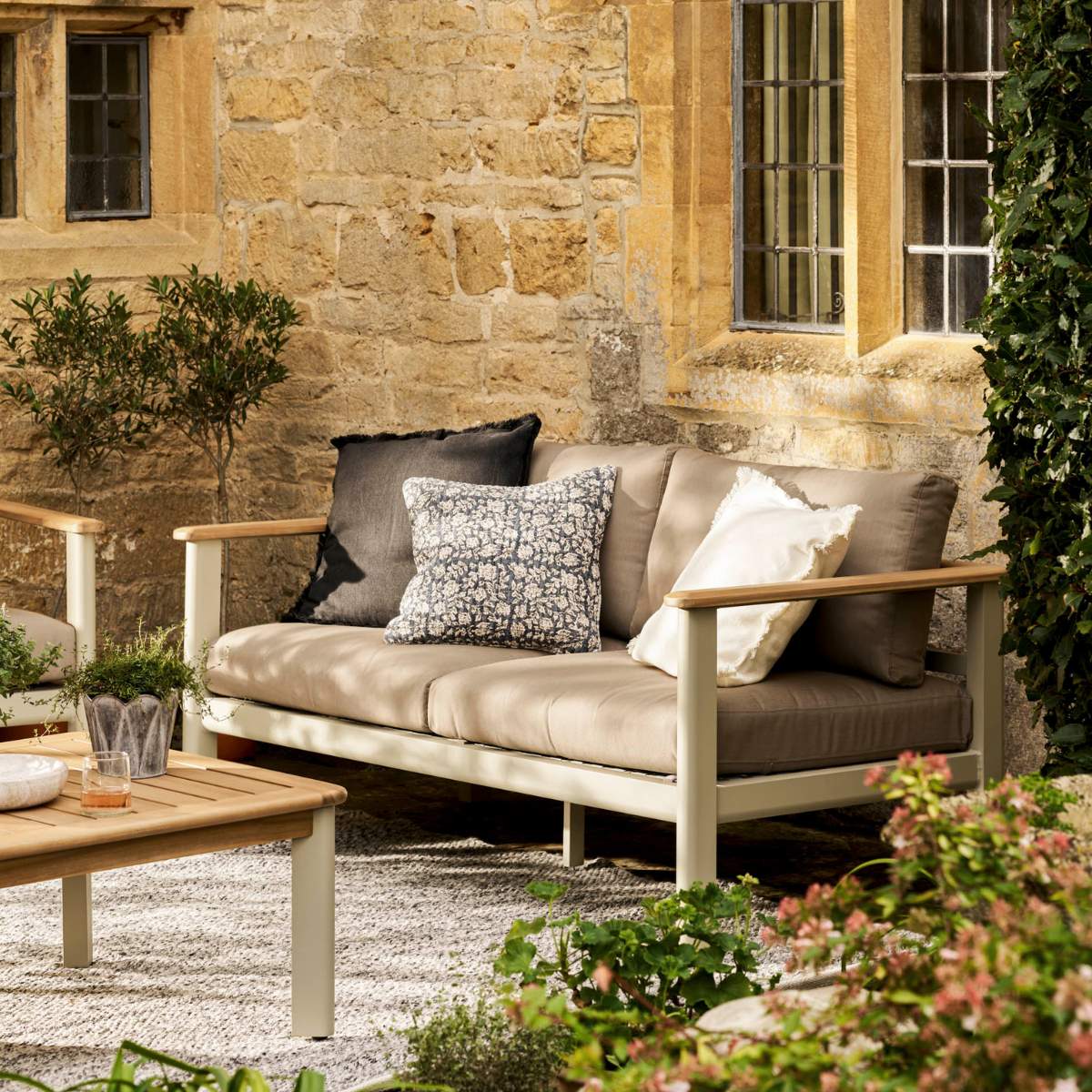 Garden Trading Tuffley 2 Seater Sofa Set Natural