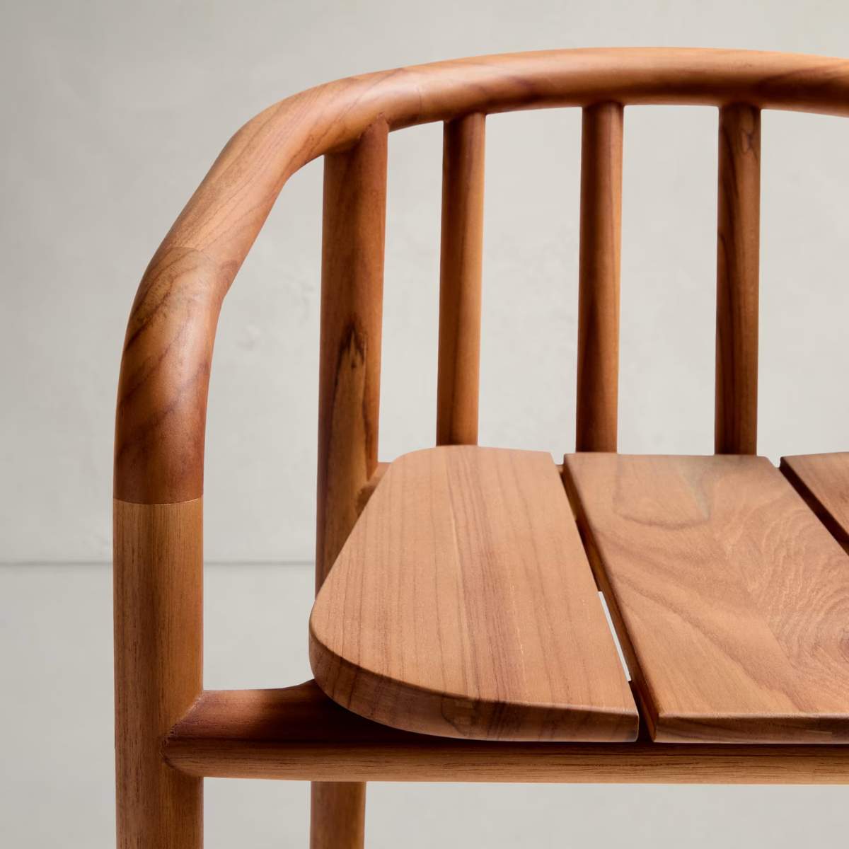 Kave Home Turqueta outdoor stool made of FSC 100% solid teak wood, height 65cm