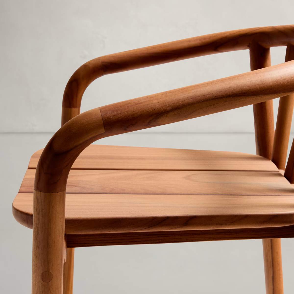 Kave Home Turqueta outdoor stool made of FSC 100% solid teak wood, height 65cm