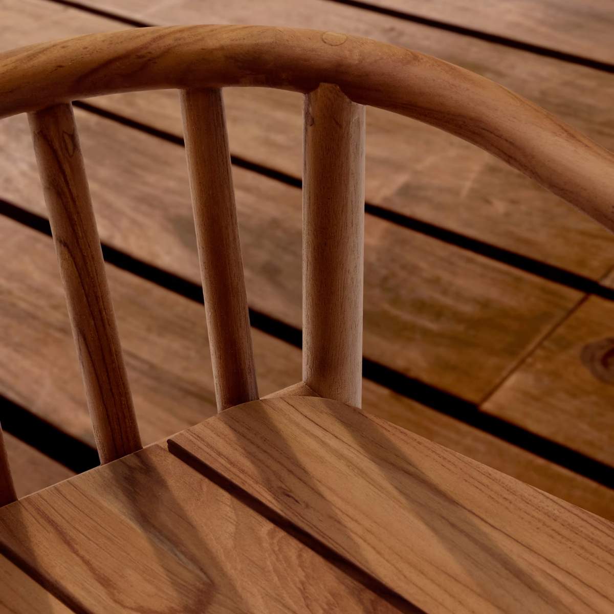 Kave Home Turqueta outdoor stool made of FSC 100% solid teak wood, height 65cm