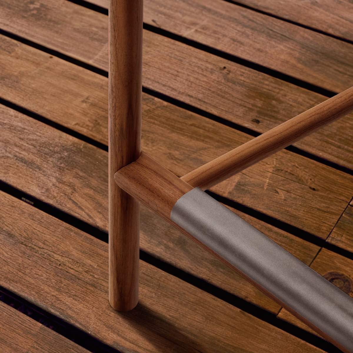 Kave Home Turqueta outdoor stool made of FSC 100% solid teak wood, height 65cm