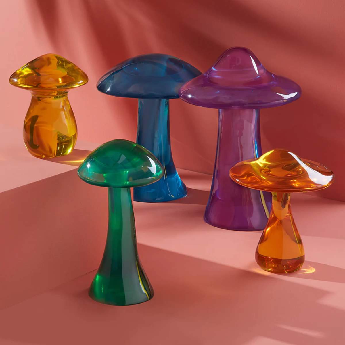 Jonathan Adler Turquoise Acrylic Mushroom Objet