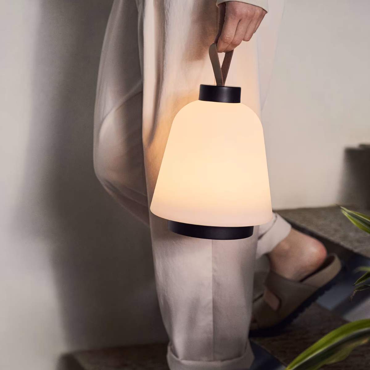 Kave Home Udiya outdoor table lamp in polythene and metal with a black finish