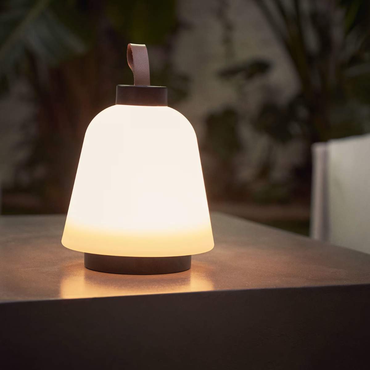 Kave Home Udiya outdoor table lamp in polythene and metal with a black finish
