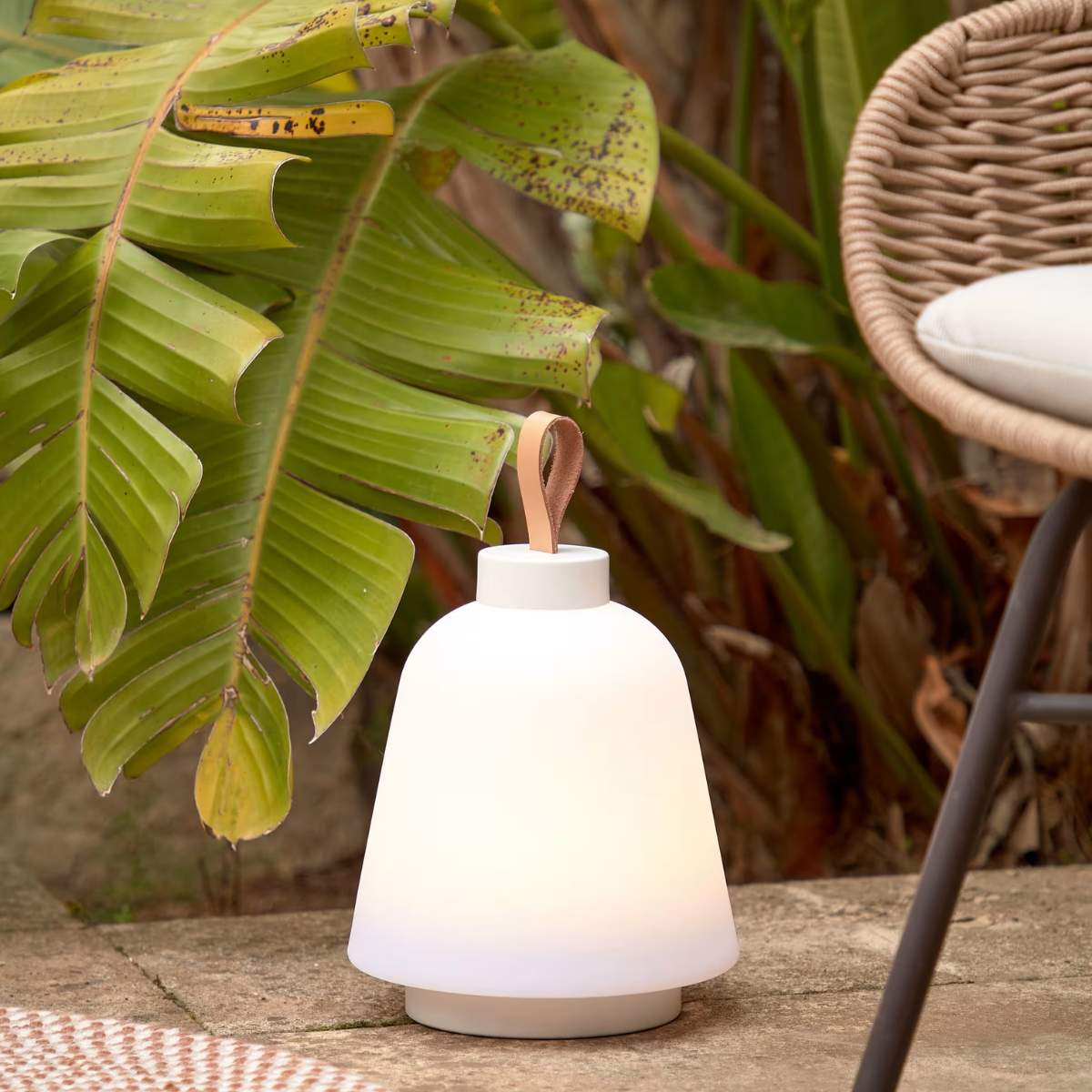 Kave Home Udiya outdoor table lamp in polythene and metal with a black finish