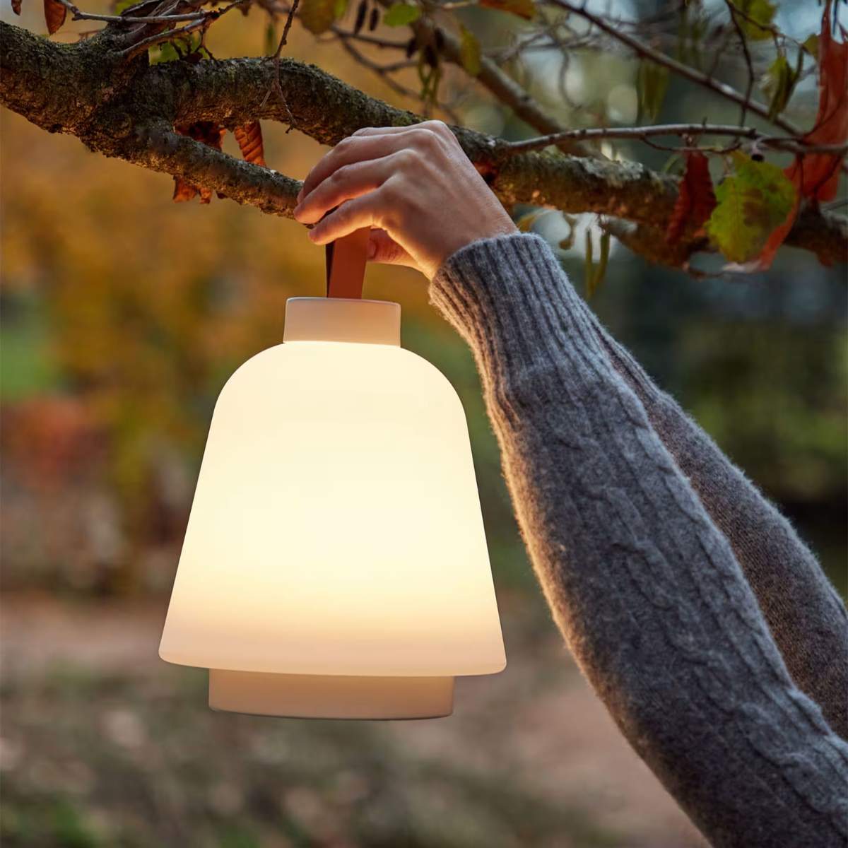 Kave Home Udiya outdoor table lamp in polythene and metal with a black finish
