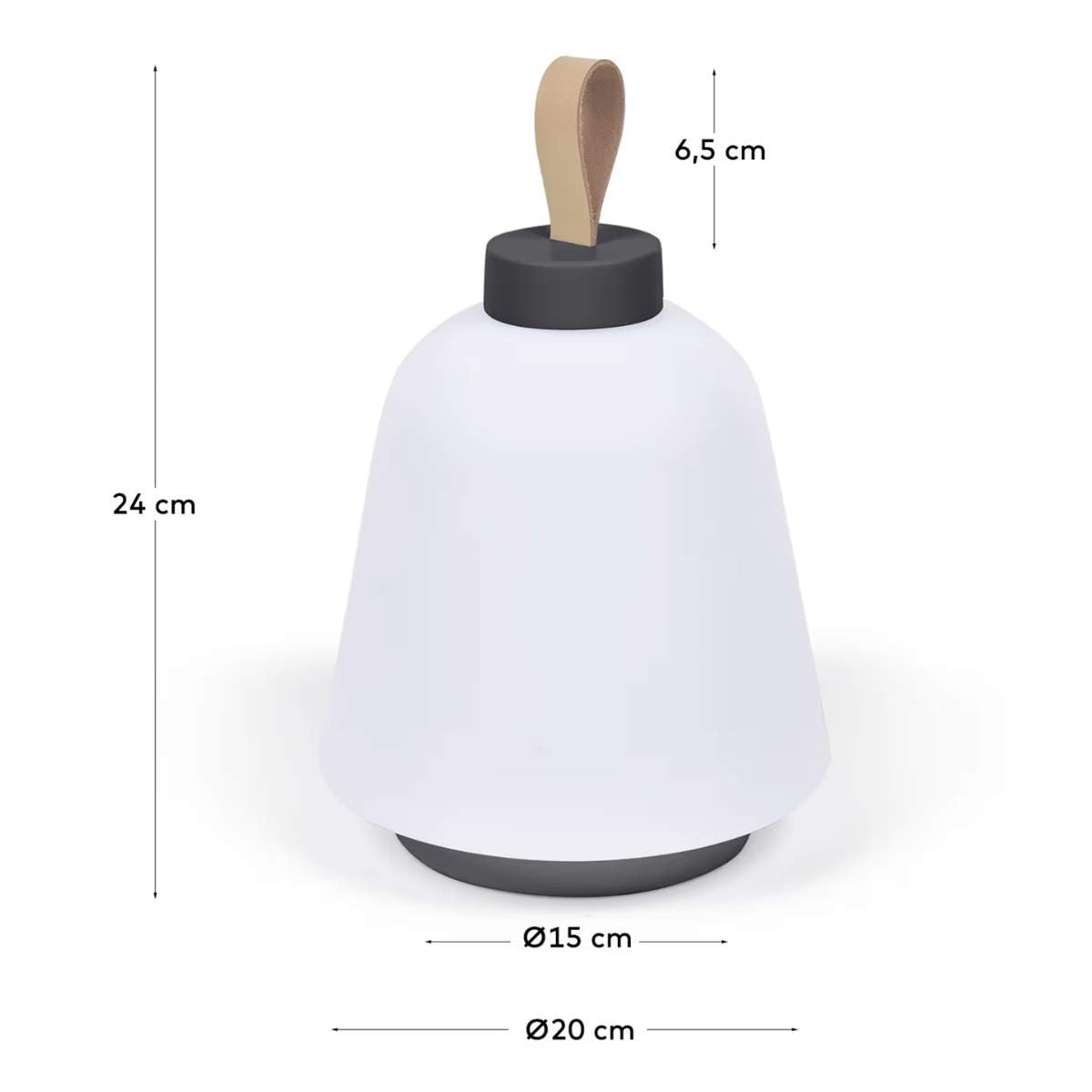 Kave Home Udiya outdoor table lamp in polythene and metal with a black finish