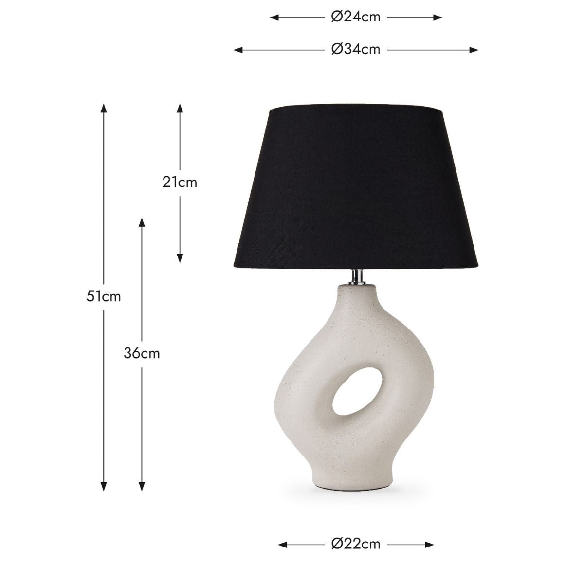 Pacific Lifestyle Ulla Monochrome Organic Ceramic Table Lamp