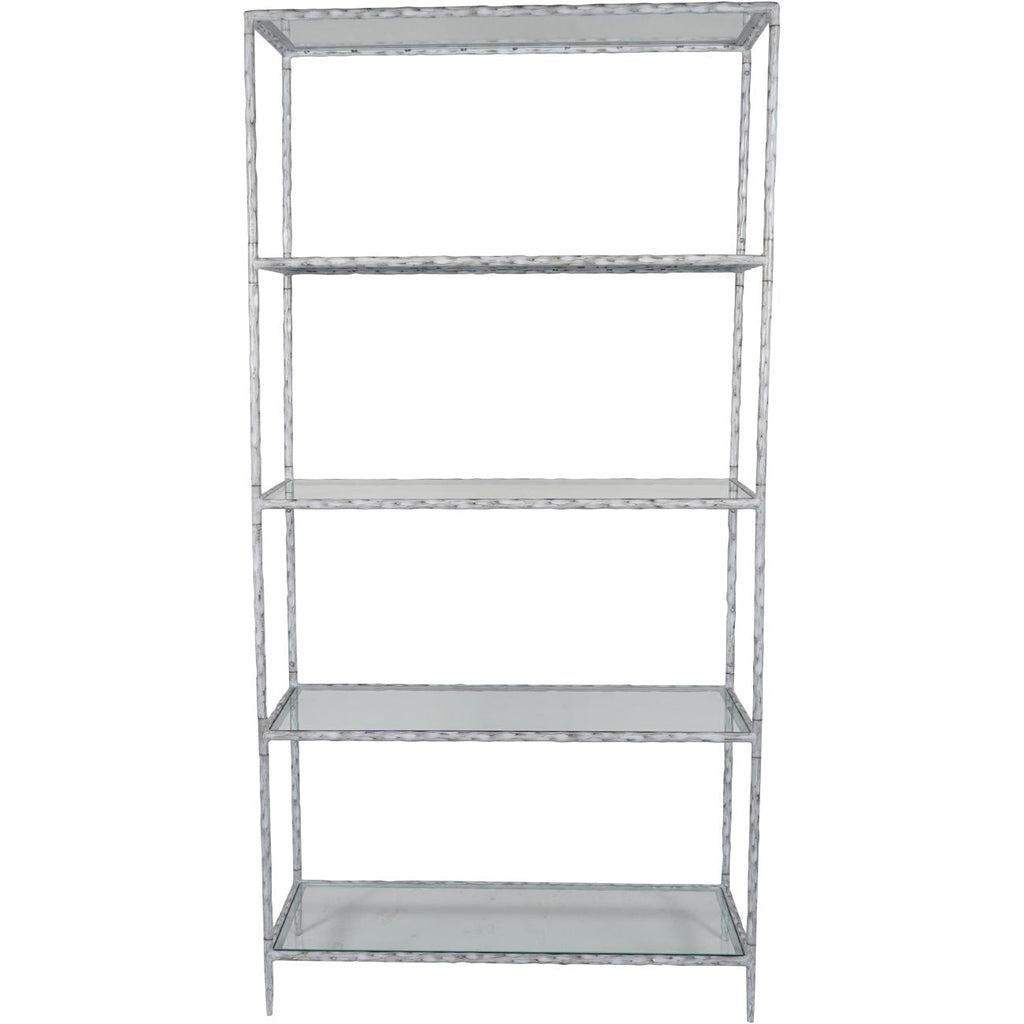 Ullswater Hand Forged Shelving Unit Table Chalk White with Glass Shelves-Beaumonde
