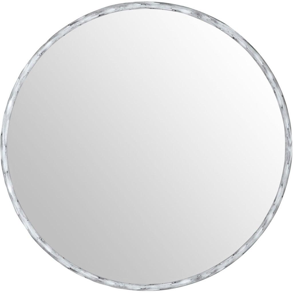 Ullswater Round Mirror Chalk White 90cm-Beaumonde