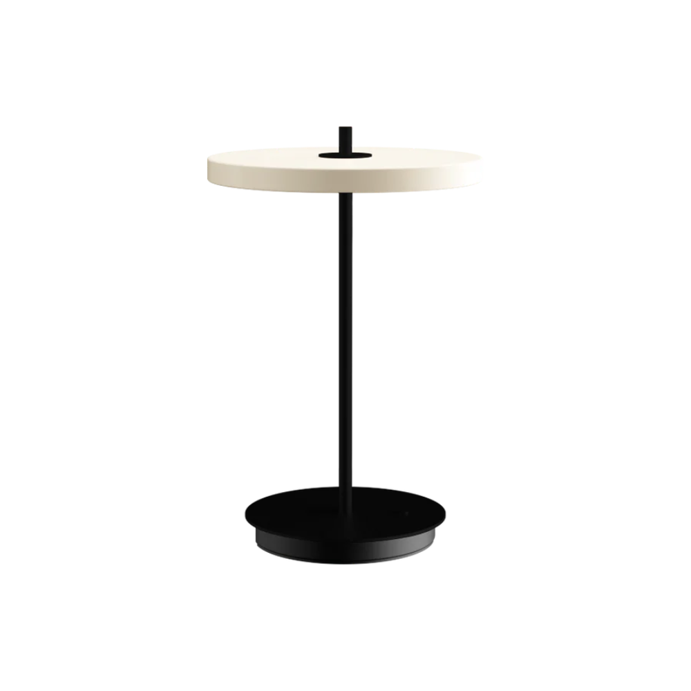 Umage Asteria Move Portable Lamp In Pearl White With Black Base