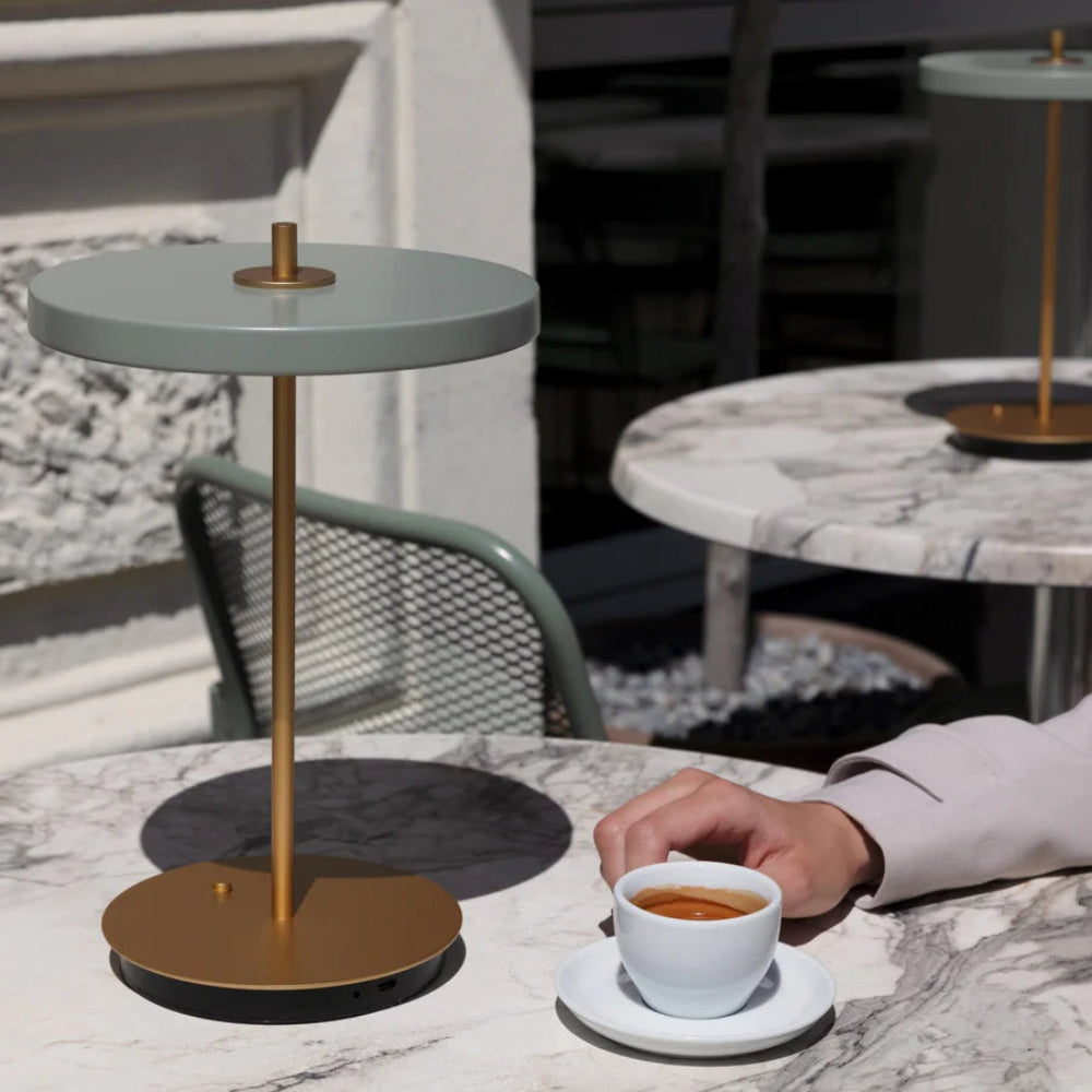 Umage Asteria Move Portable Table Lamp In Nuance Olive And Brass lifestyle 8