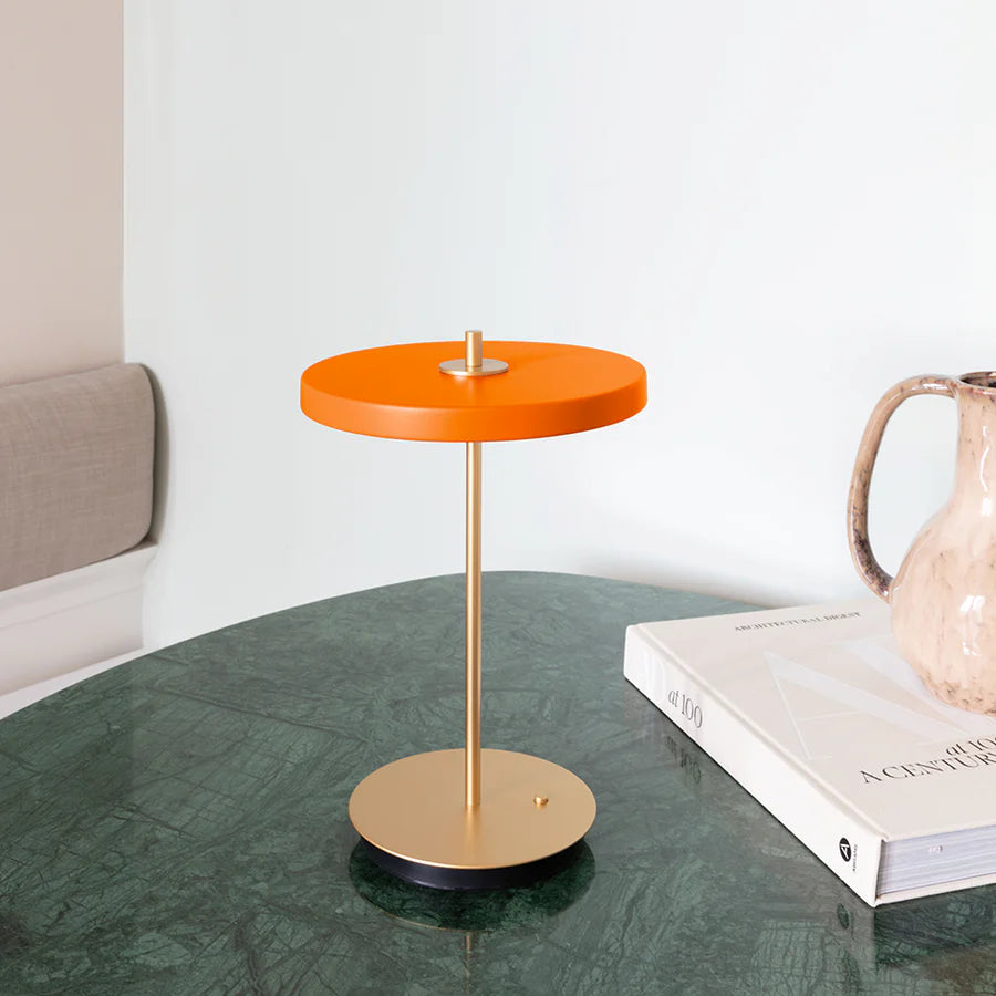 Umage Asteria Move Portable Table Lamp In Nuance Orange And Brass