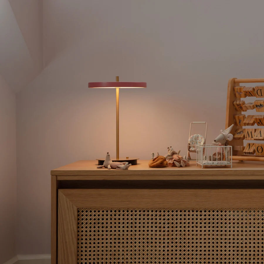 Umage Asteria Move Portable Table Lamp In Nuance Rose And Brass