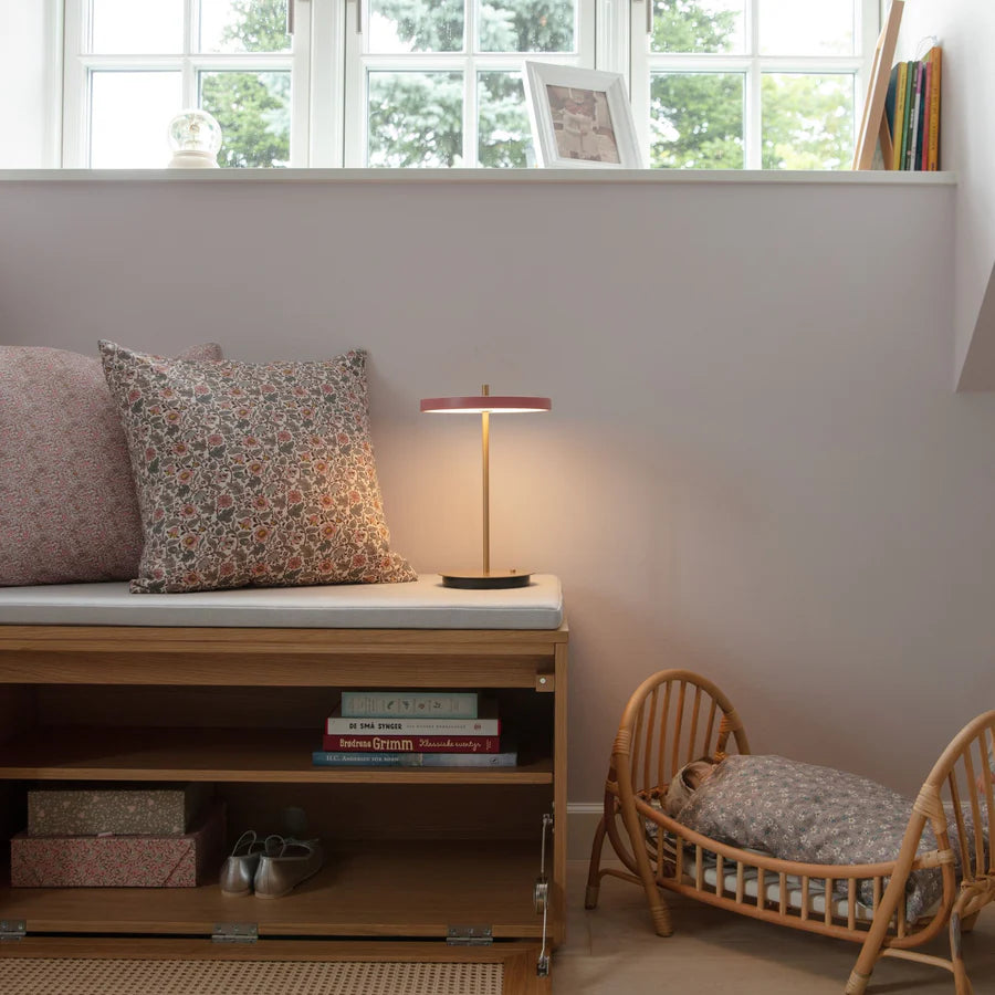Umage Asteria Move Portable Table Lamp In Nuance Rose And Brass