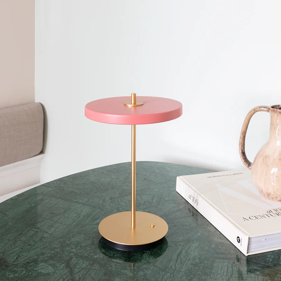 Umage Asteria Move Portable Table Lamp In Nuance Rose And Brass