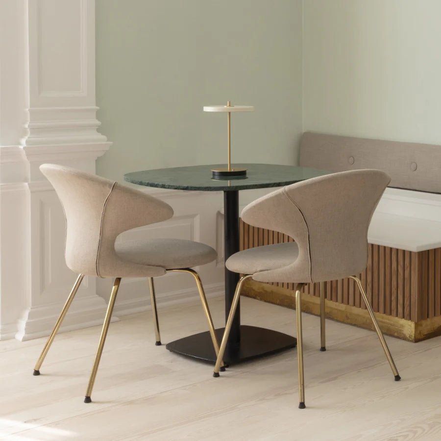 Umage Asteria Move Portable Table Lamp In Pearl White And Brass