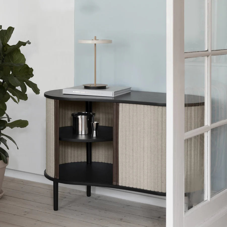 Umage Asteria Move Portable Table Lamp In Pearl White And Brass