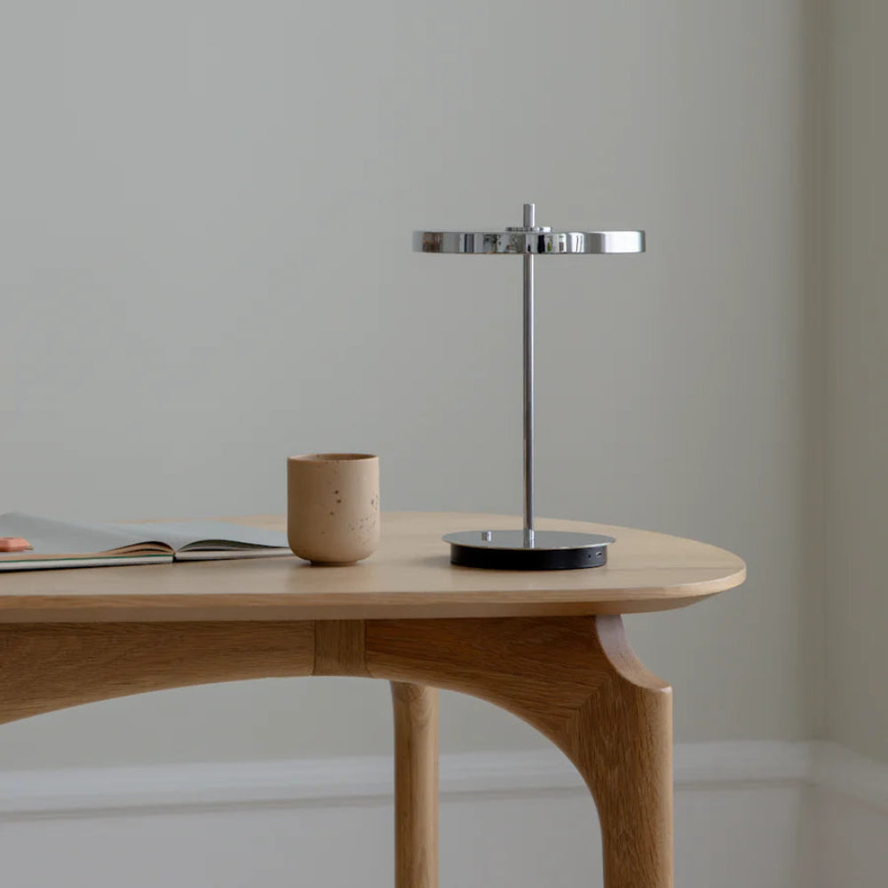Umage Asteria Move Portable Table Lamp In Polished Steel