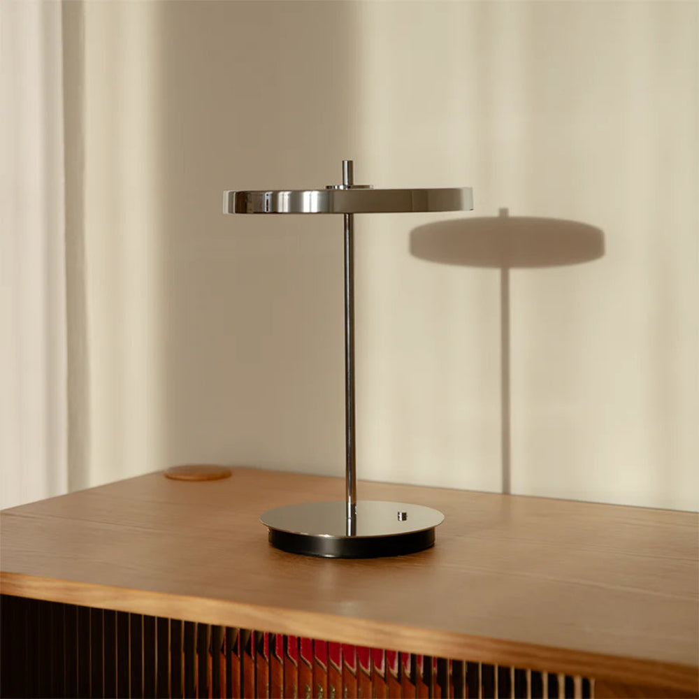 Umage Asteria Move Portable Table Lamp In Polished Steel